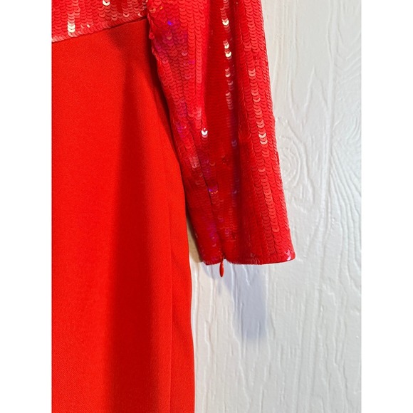 REISS • NWT Cara Mini Red Sequin Cocktail Party Dress Sz US 6 Boat Neck $495 - Picture 11 of 15